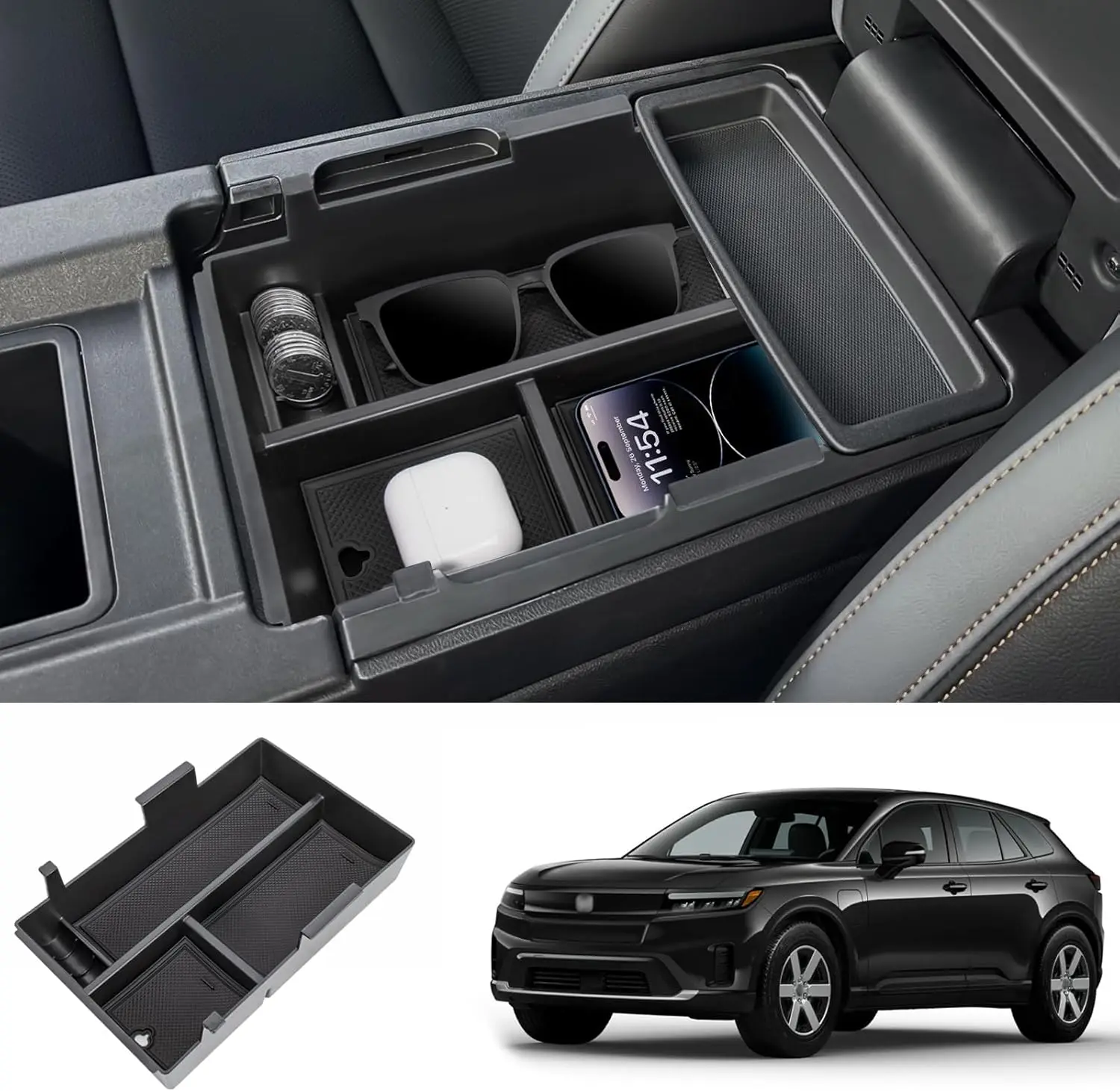 

Center Console Organizer For 2024 2025 Honda Prologue EV /2024 2025 Acura ZDX Armrest Middle Storage Box ABS Car Storage Tray