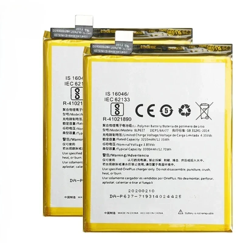New BLP637 3.85V 3200mAh Mobile Phone Battery for OnePlus 5 A5001 One Plus 5T A5010 High Capacity Phone Replacement Battery