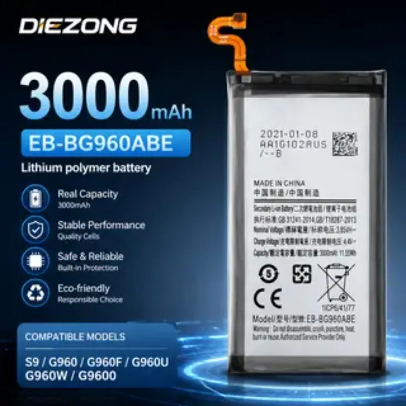 

High-quality 3000mAh EB-BG960ABE Battery for Samsung Galaxy S9 Replacement Bateria