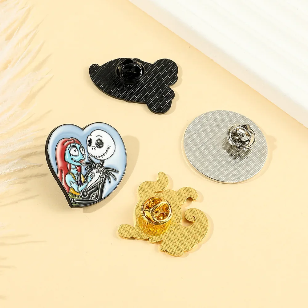 Hot The Nightmare Before Christmas Disney Cartoon Enamel Pin Halloween Elements Brooch Collection Decorative Hats Clothes Kawaii