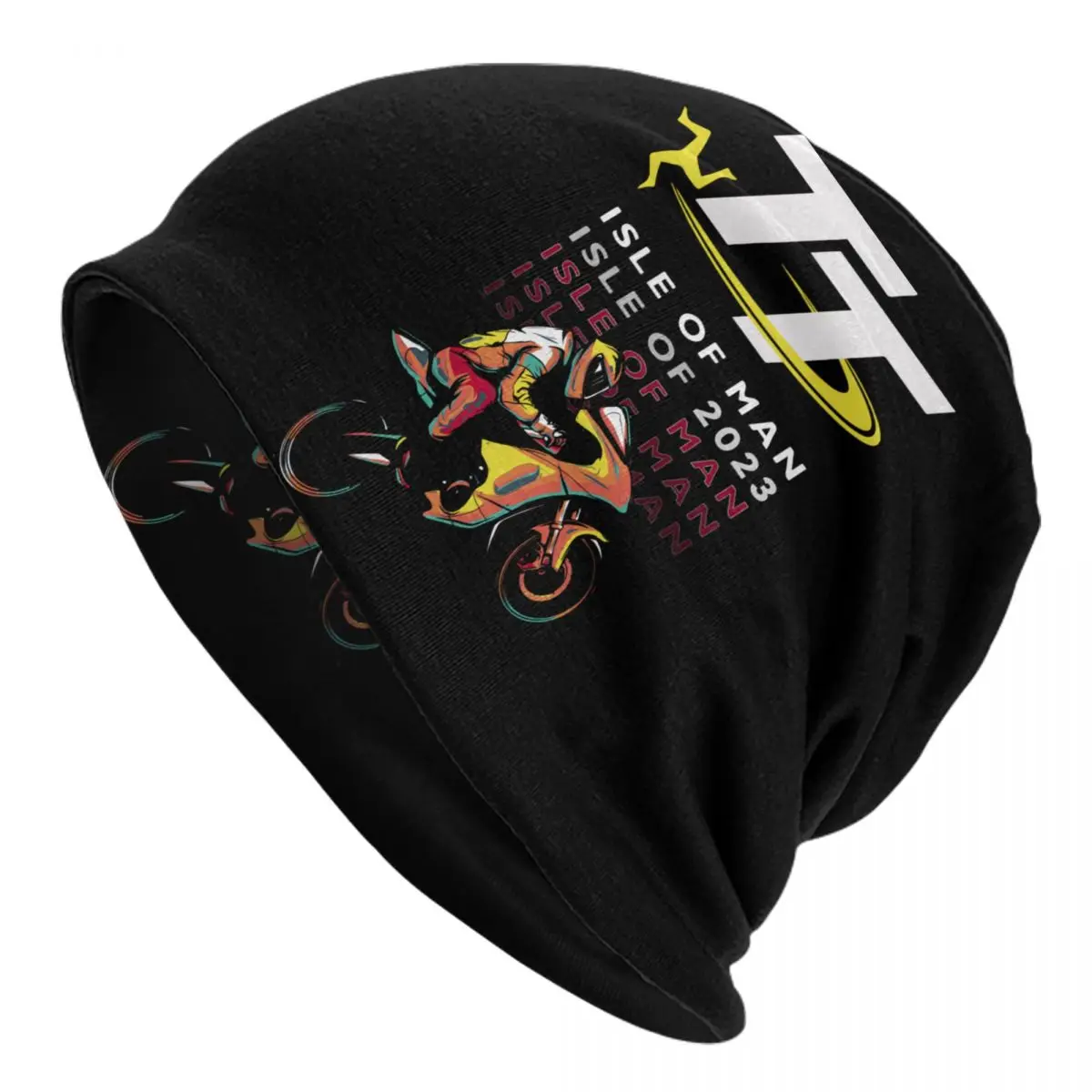 

Motorcycle Sports Isle Of Man TT Races Skullies Beanies Caps For Unisex Streetwear Winter Warm Knitting Hat Adult Bonnet Hats