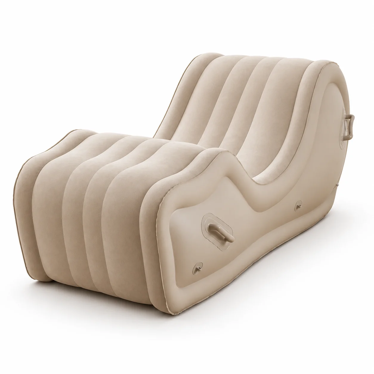 Inflatable Lounge Chair S-Shaped Ergonomic Recliner with Built-in Air Pump Portable Flocked Lazy Sofa for Home Camping
