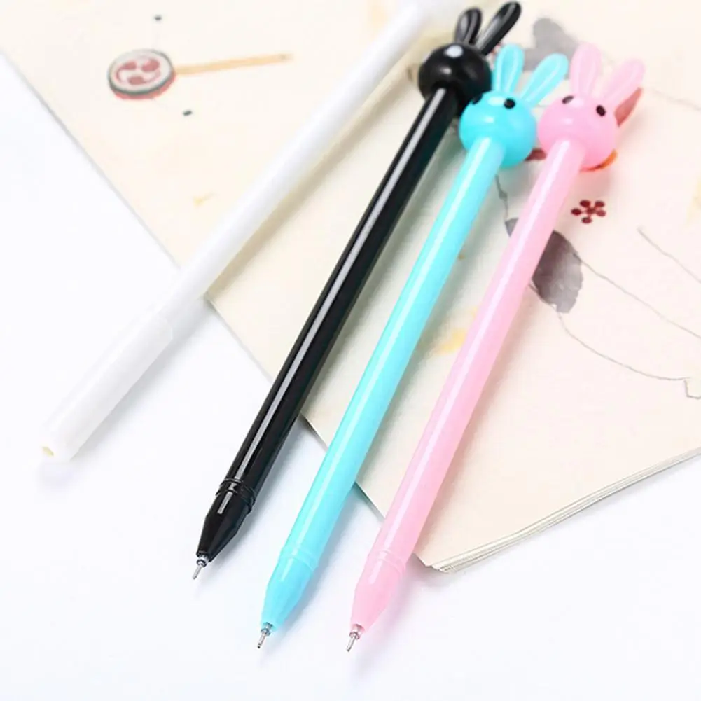 Gel Pen Comfortable Grip Non-slip Writing Pen Cute Rabbit Design Gel Pens Set Quick-drying Ink Ultralight for Comfortable