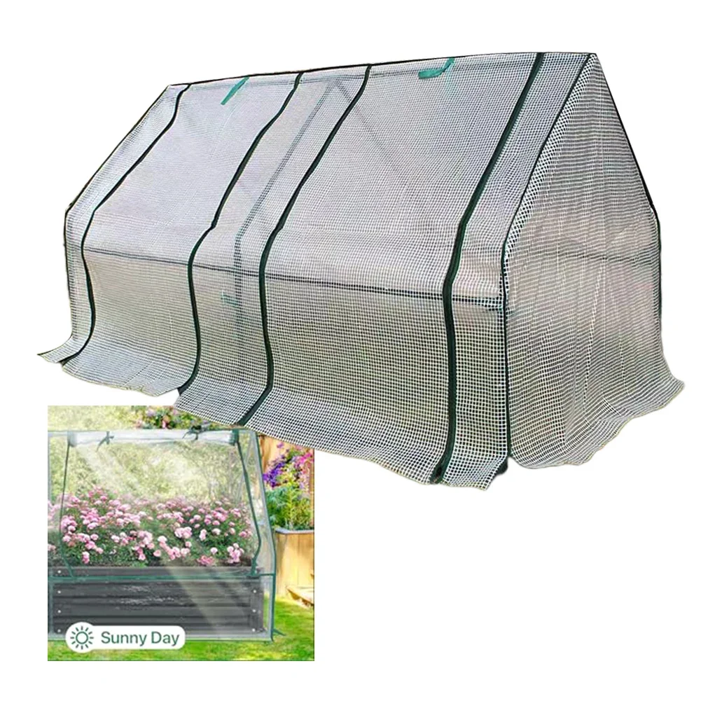 1cs Mini Greenhouse Protective Cover Green House Raised Bed PVC PE Waterproof Protective Cover 180*90*90 Cm Not Included Bracket