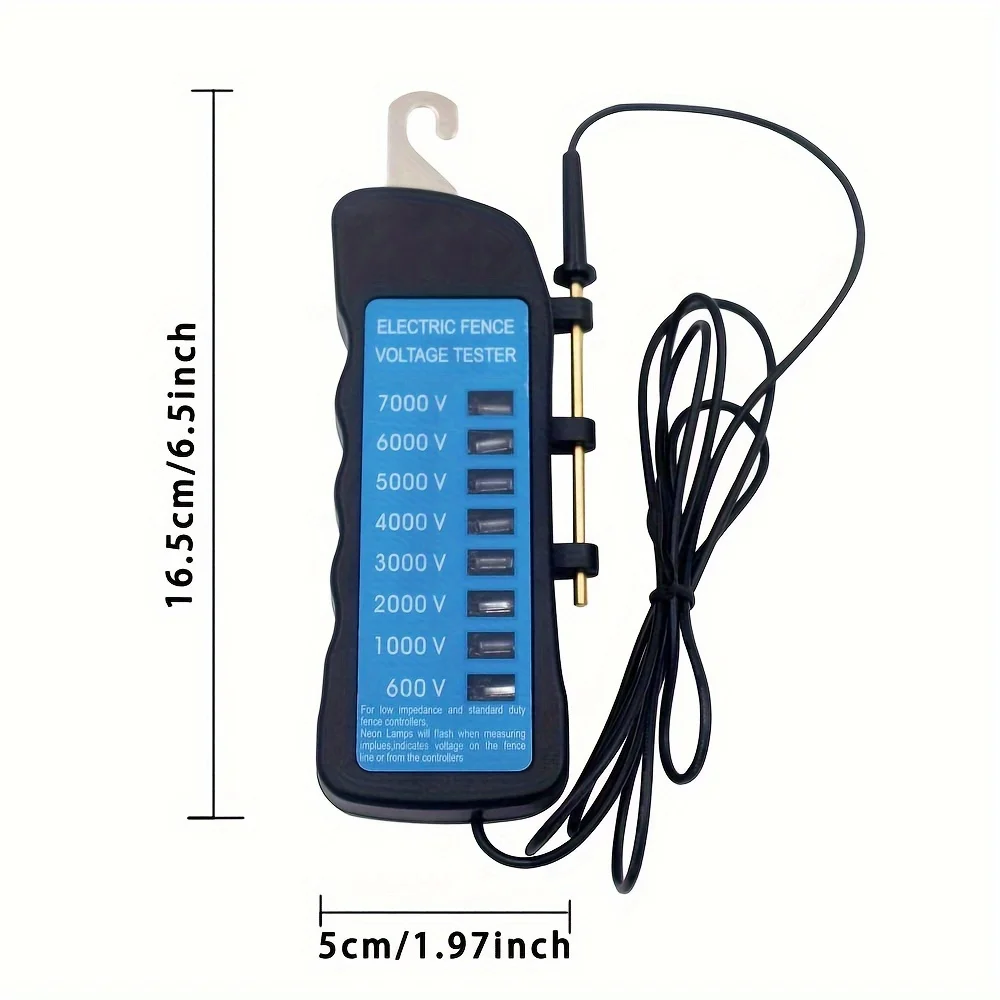 Portable Electric Fence Voltmeter - 7000/10000/12000V Range, No Battery Needed, Ideal For Home & Livestock Use