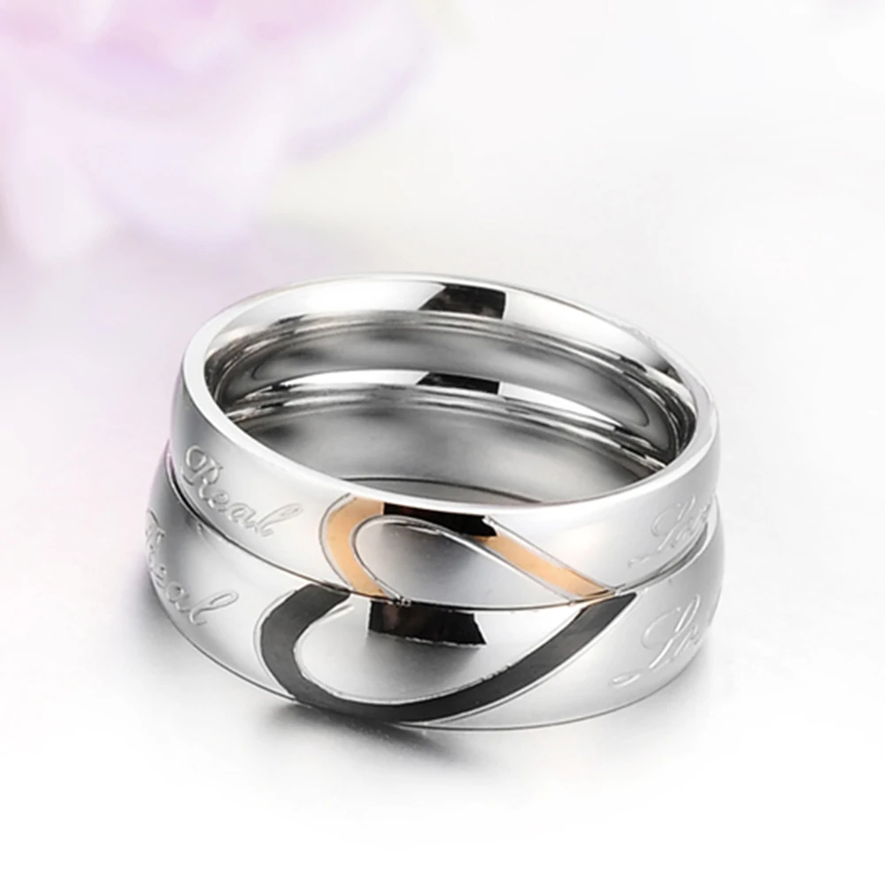 Fashion Jewelry Unisex Customized Stainless Steel Girl Women Men Lover Couples Rings US Size 5 6 7 8 9 10 11 12 13 14 15