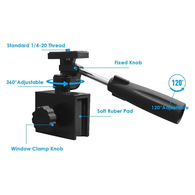 PWS Spotting Mirror Window Mount Adapter Adjustable Window Mount Clip For Camera Telescope Mount