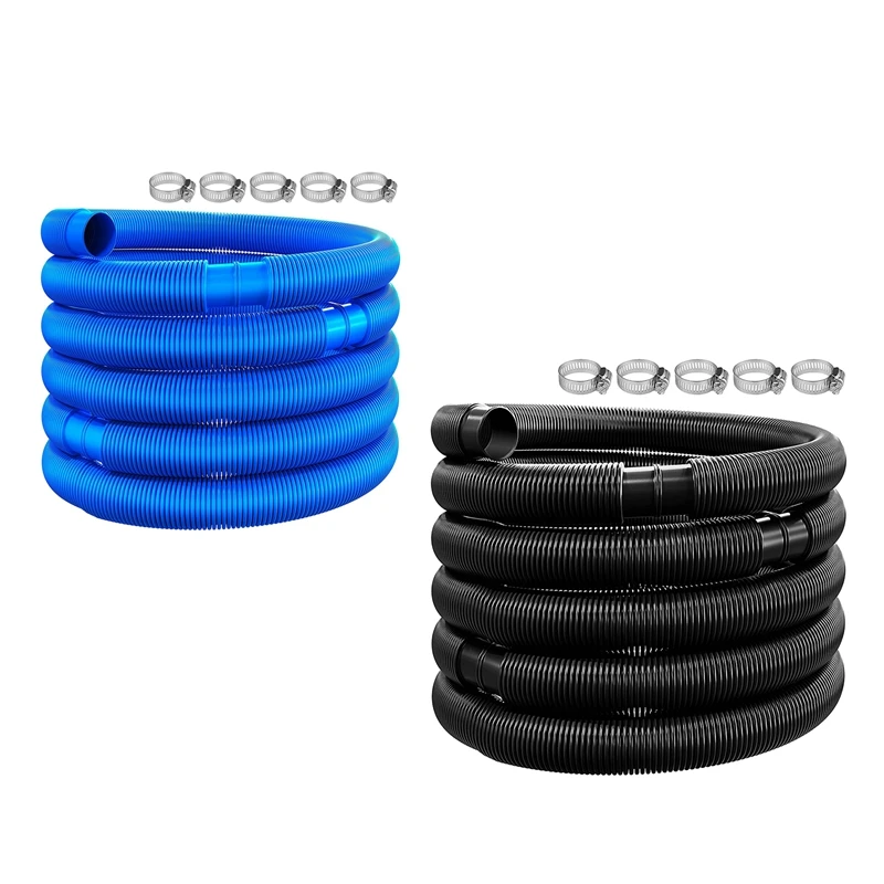 

6.3M Swimming Pool Hose Diameter 32 Mm With Hose Clamp ,Swimming Replacement Pipe Pool Cleaner Tool