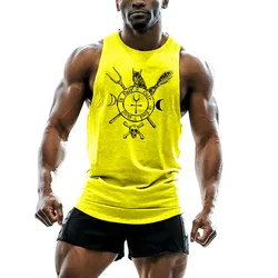 Fashion Fitness Quality Thin Breathable design Sports style Men adult Spring summer T-shirt vest top muscle men top trend cool