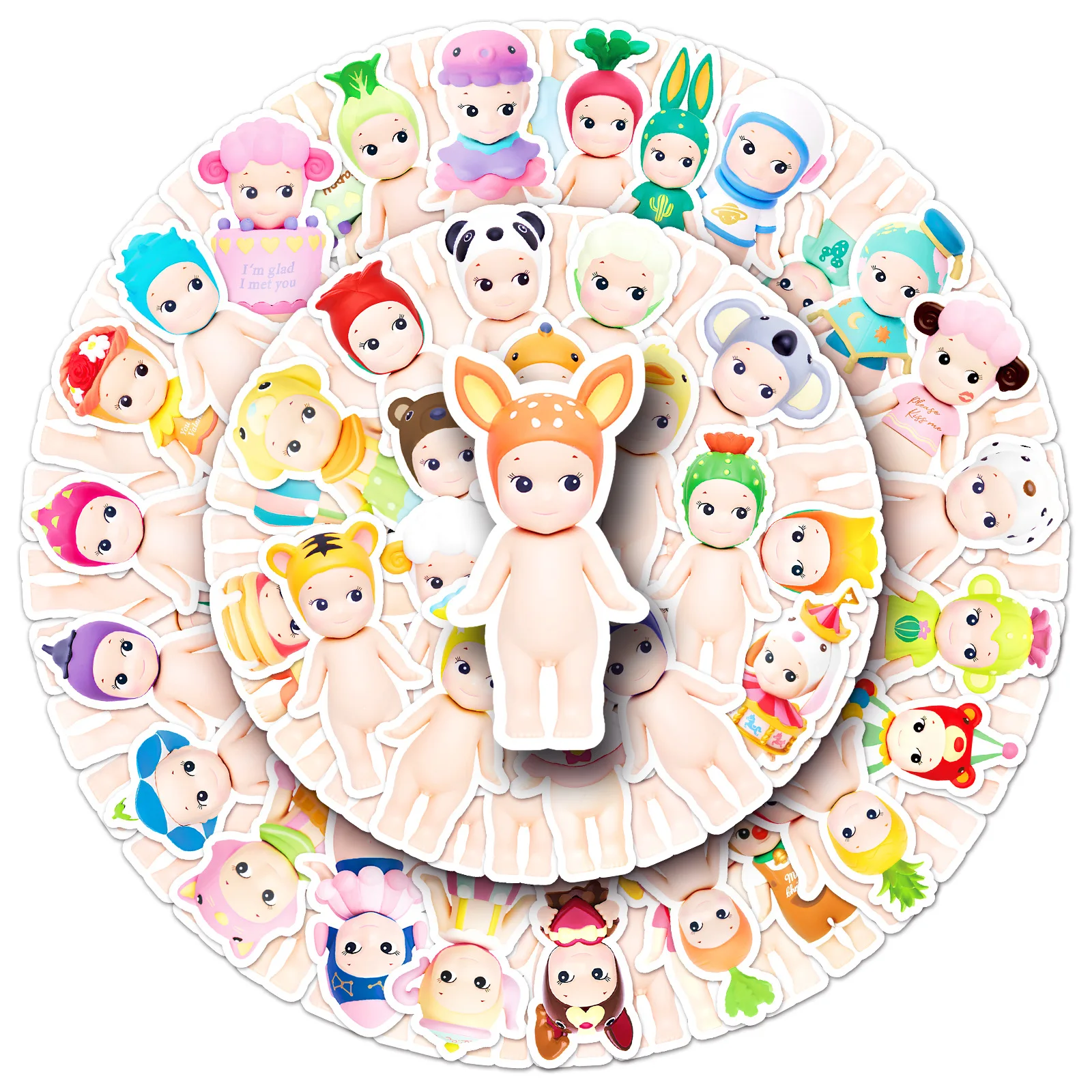 

10/30/50/100PCS Kawaii Sonny Angel Funny Graffiti Stickers Refrigerator Guitar Stationery Wardrobe Decoration Toy Stickers