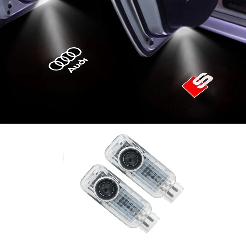 

LED Car HD Door Welcome Lights for Audi RS/R8/S3 S4 S5 S6 S7 S8 A1 A2 A3 A4 A5 A6 Q5 E-tron Car Door Projection Decorative Lamps