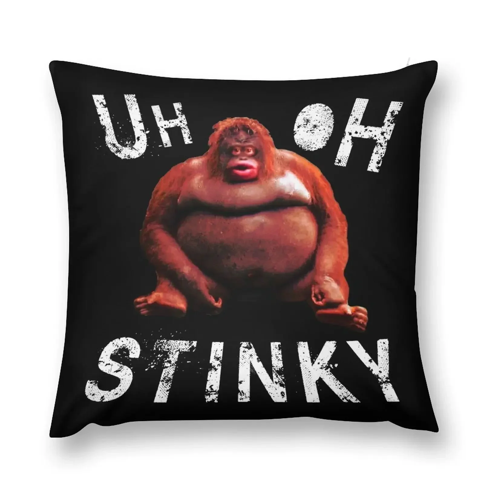 Uh Oh Stinky Le Monke Funny Dank Meme Throw Pillow Decorative Pillow Covers For Sofa Cushion Cover pillow