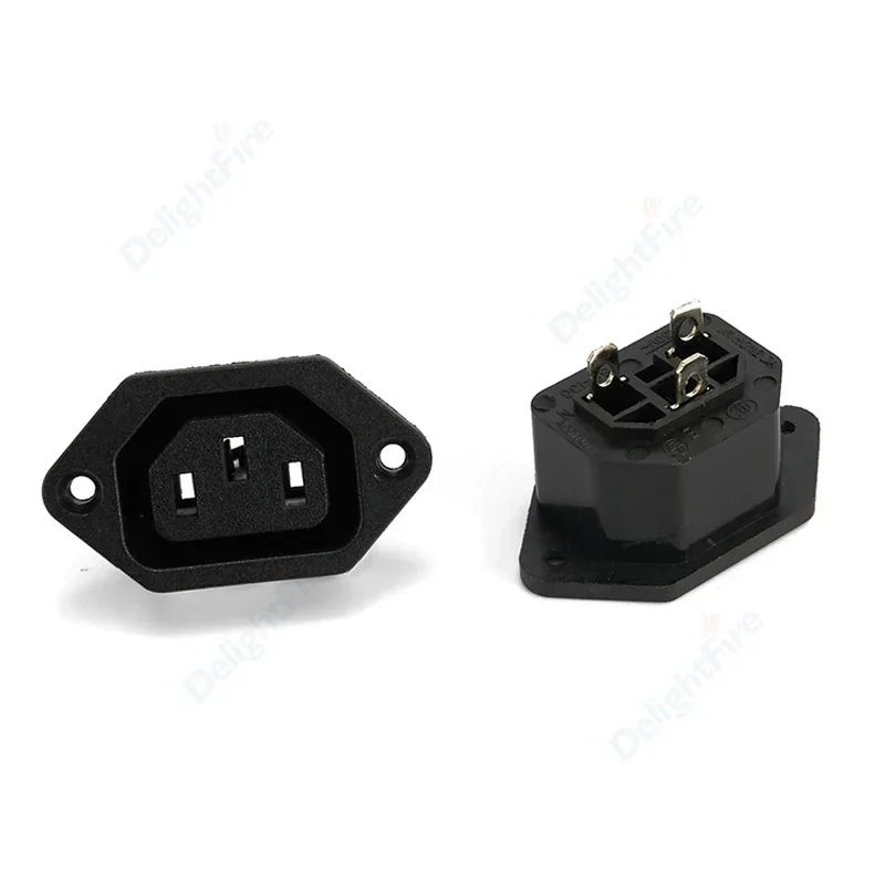 AC Electrical Socket IEC 320 C13 C14 Female Male Plug 3 Pins Screw Type Panel Power Inlet Socket Connector Power Socket