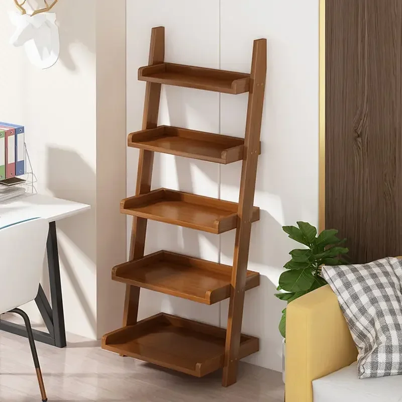 Living Room Cabinets Storage Rack Solid Banboo Against Wall Nordic Bookshelf Bedroom Bedside Rack Storage Racks Furniture