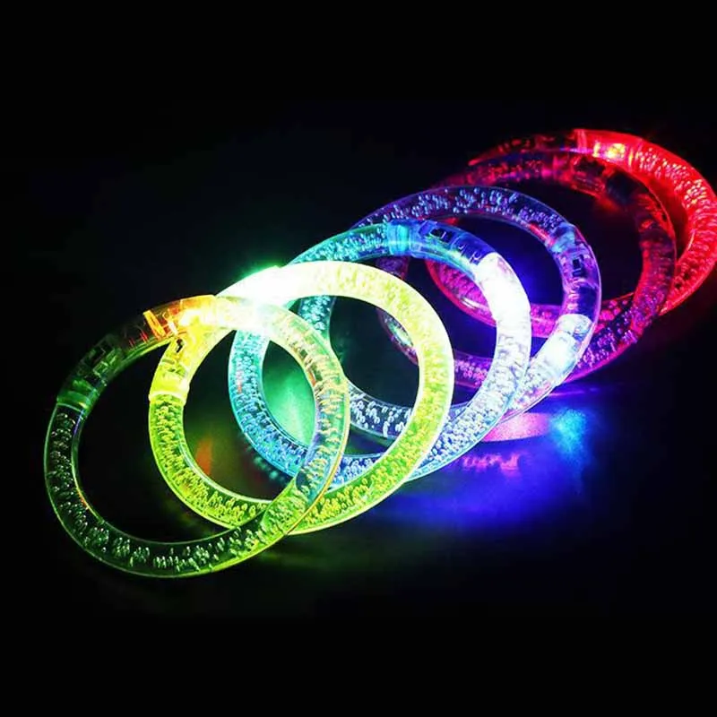 5 Stuks Transparante Bubble Acryl Flash Armband Speelgoed Verjaardagsfeestje Halloween Decoratie Armband Kids Lichtgevende Speelgoed Geschenken