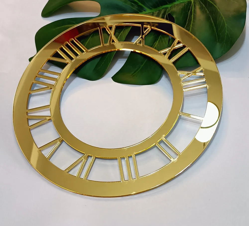 Set of 2 Mirror Acrylic Clock Face,Clock Face Gold Silver for Resin, Crafts, DIY, Round Mirror Clock