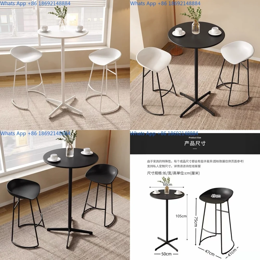 

Ironwork round table counter, high legged tables and chairs, leisure billiards room, balcony, home bar table and chairs