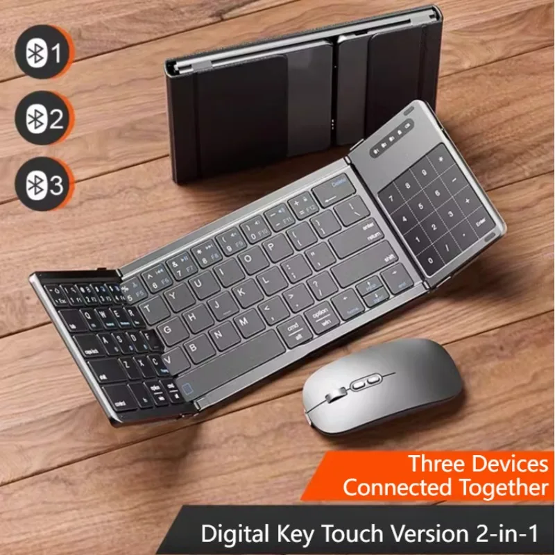 Triple Fold Keyboard Wireless Bluetooth Keyboard Touchpad Ergonomics Mobile Phone Tablet Office Multifunctional Mini Keyboard