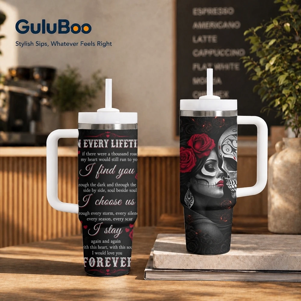 I Choose You Always Vacuum Flasks 40oz Stainless Steel Insulated Tumbler With Handle & Straw Leakproof Travel Mug
