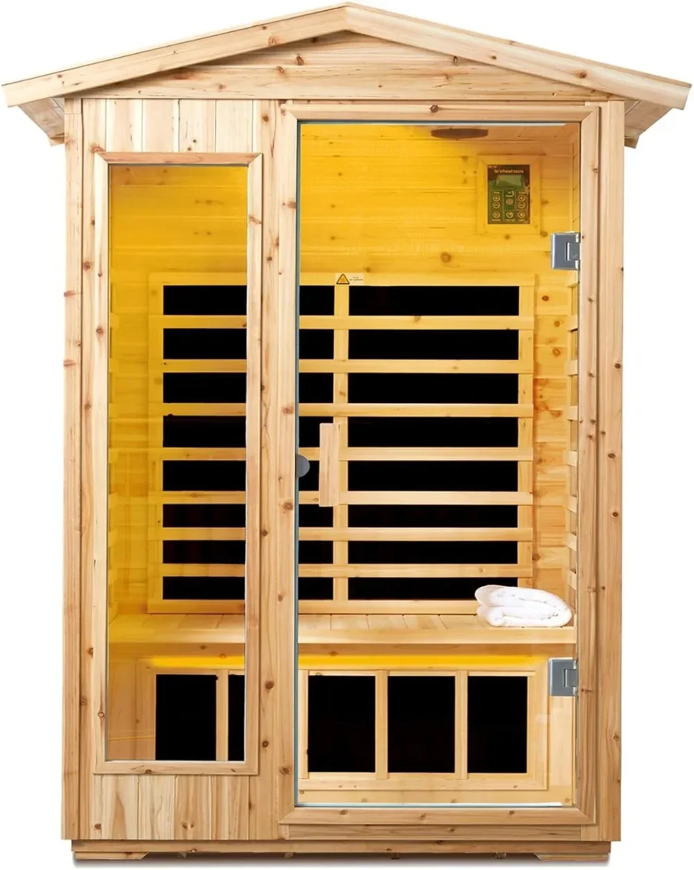 Far Infrared Sauna Room for 2 Persons Low EMF Home Indoor/Outdoor Saunas Canadian Premium Hemlock Wood-Sweating Detox-Colored