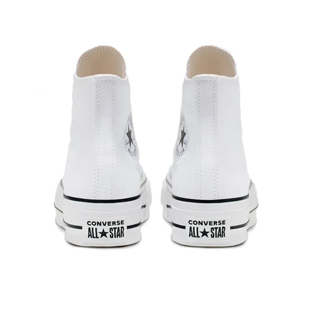 Converse White All Star Lift High Damenmode, einfache Segeltuchschuhe, bequem, leicht, lässig, Boardschuhe