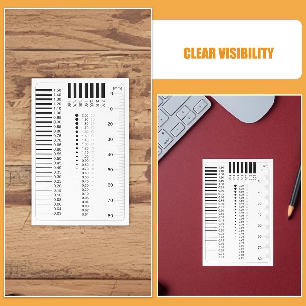 2 قطعة كشف الخلل البلاستيك قياس خط شفاف عرض قياس حاكم عالية الدقة عيب أداة تقدير الصفر الكراك #5