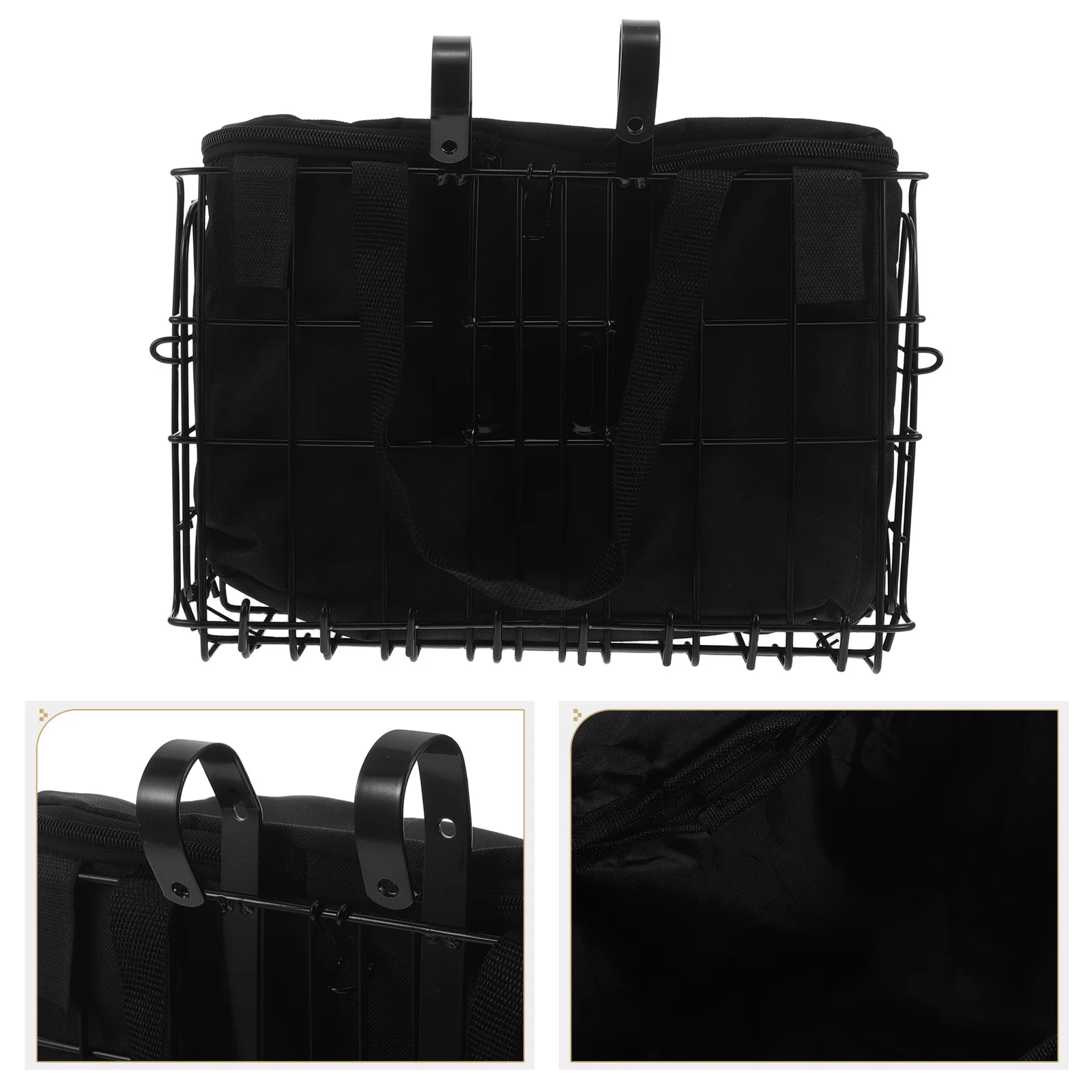 1pcs Folding Mountain Bike Basket Lightweight Front Rear Mount Removable Liner Bag For Commute Outdoor Cycling Bike Accessories