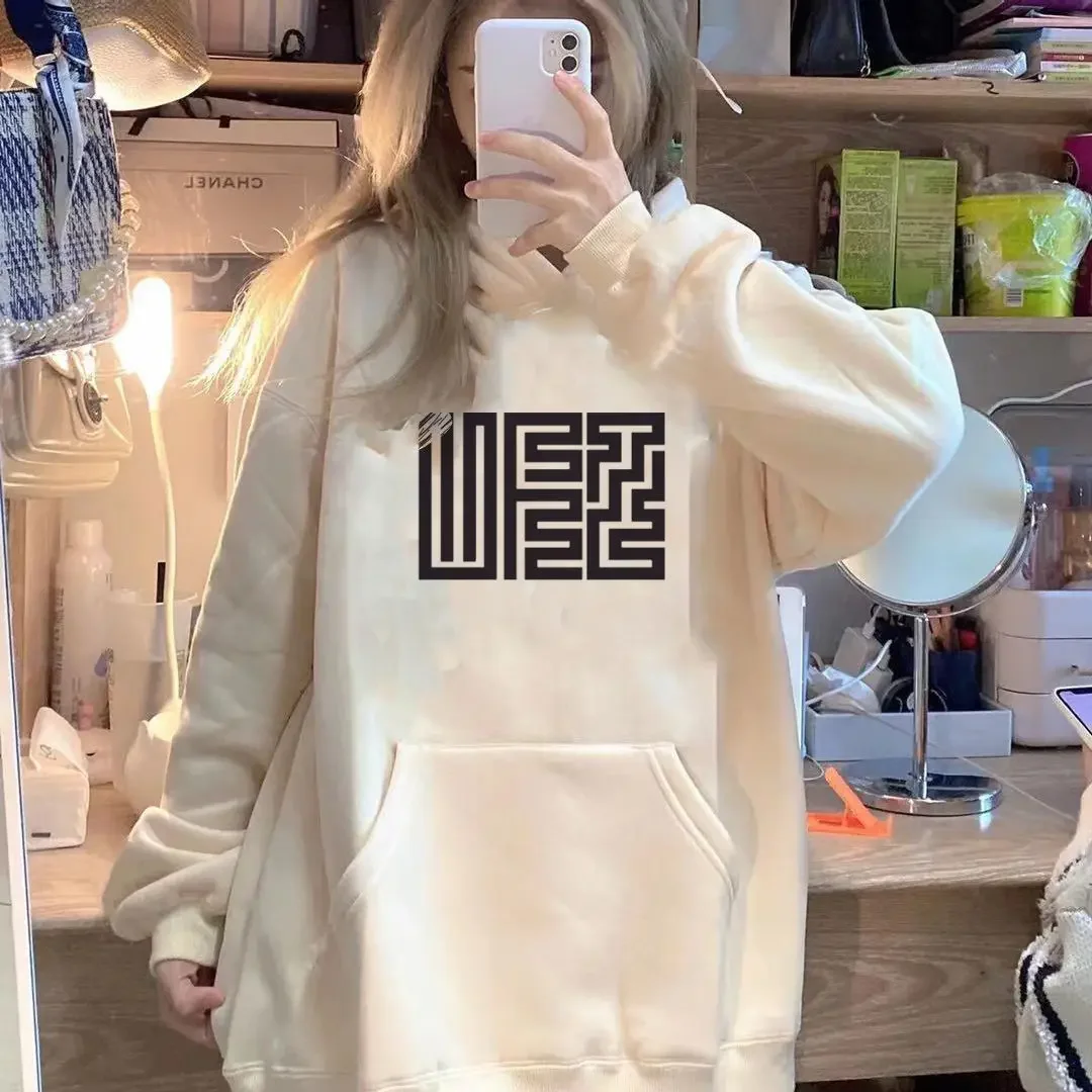 Fashion Hoodie Autumn and Winter New Hong Kong Style Hooded Pullovers Sweater Female Korean Style Hoodies Women Streetwear Top