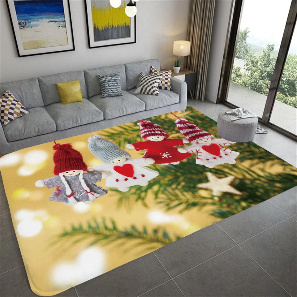 New Christmas New Year Decorations Living Room Carpet Non-slip Household Carpet Kitchen Bedroom Carpet Floor Mat Tapis Alfombra