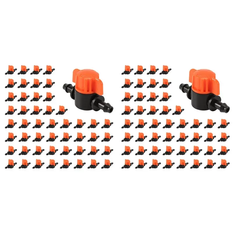 [NEW!AA73】 100Pcs 1/4 Inch Barbed Shut Off Valve Drip Irrigation Tubing Coupling Valve Drip Irrigation Valve For 1/4 Inch Tubing