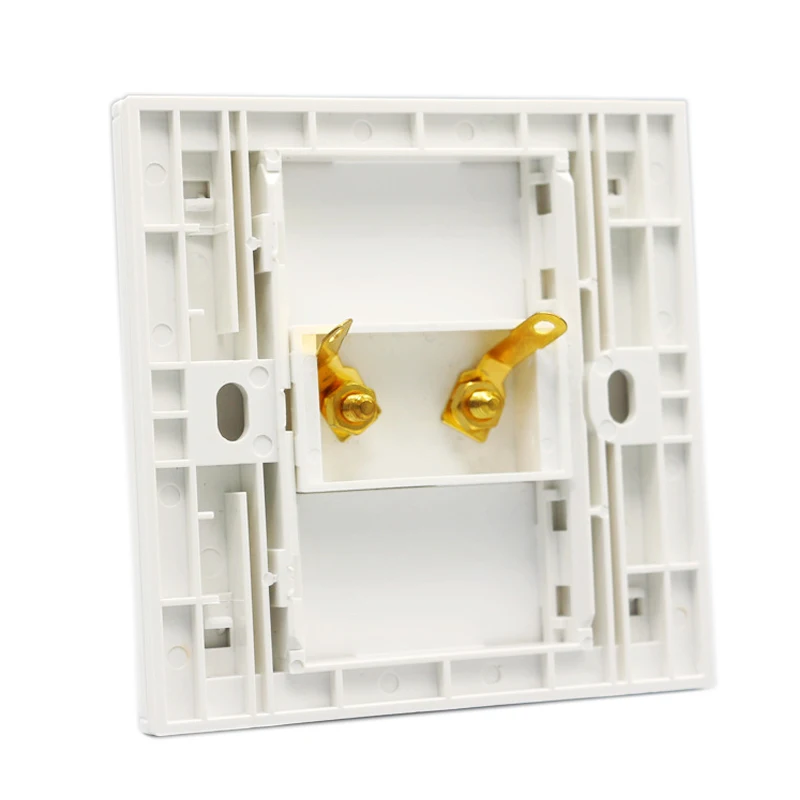 Audio Speaker Wall Panel Terminals Banana Plug White Color Sound Hifi Connector Outlet Socket Gold Plated