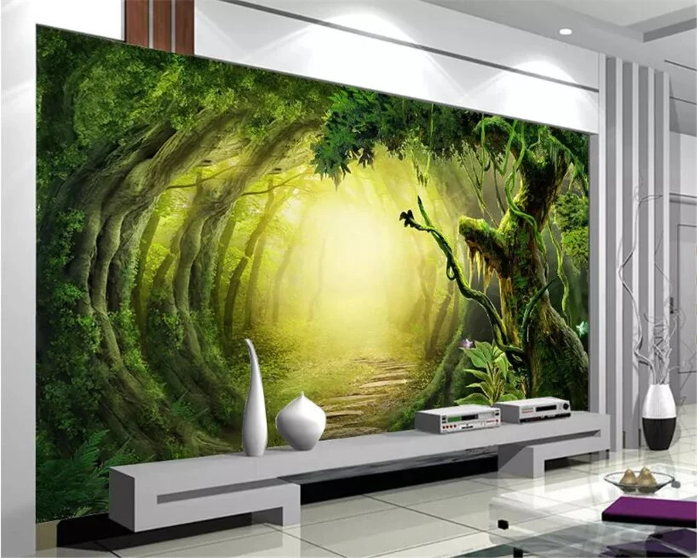 Custom wallpaper Living Room Bedroom Mural 3d Fantasy Woods Trail TV Background Wallpaper Mural wallpaper for walls 3 d