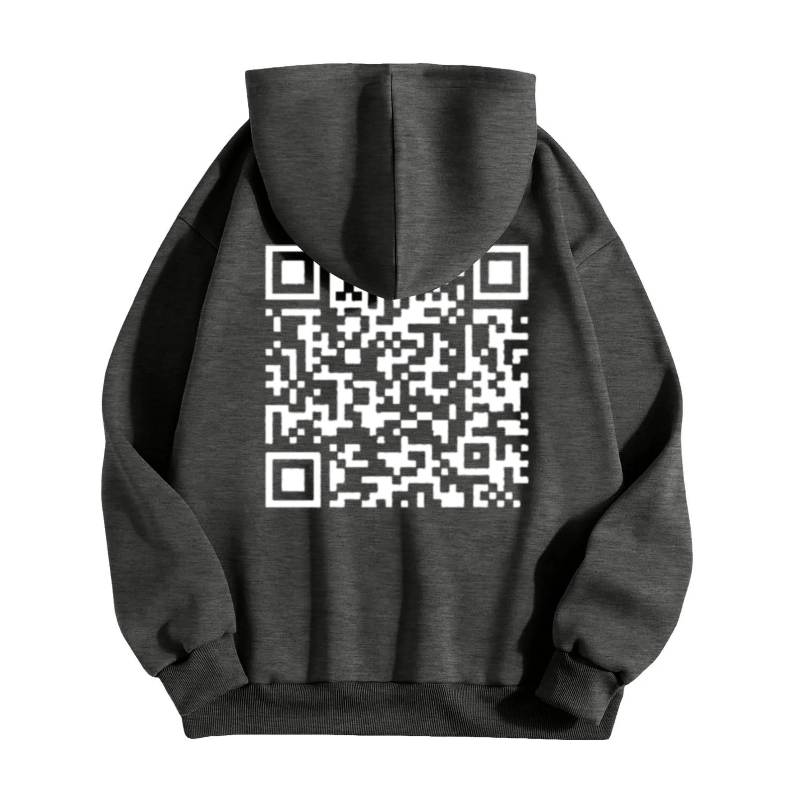 Hoodies Men Women Oversized Pullover Streetwear Harajuku Fasion Casual Hooded Sweatshirt Y2k Hoodie Funny Qr Code Clothes Tops