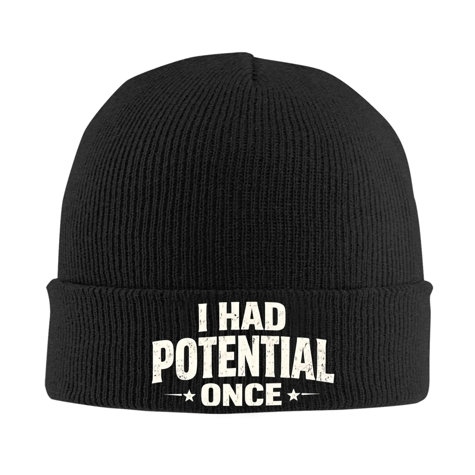 I Had Potential Knitted Caps Women's Men's Skullies Beanies Autumn Winter Hats Acrylic Project Hail Mary Meme Warm Melon Cap