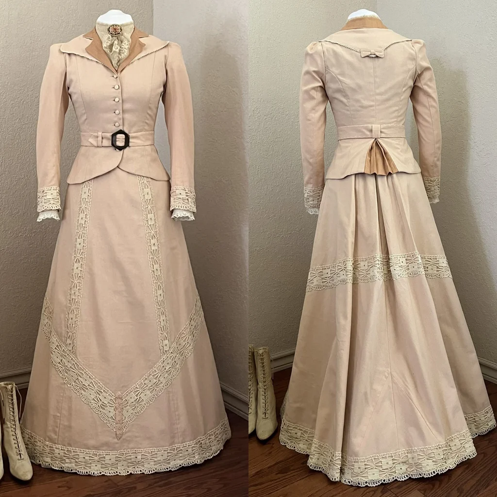 

19th Century Edwardian Day Dress Victorian Afternoon Dress Women Vintage Victorian Business Formal Travel Suit Costumes