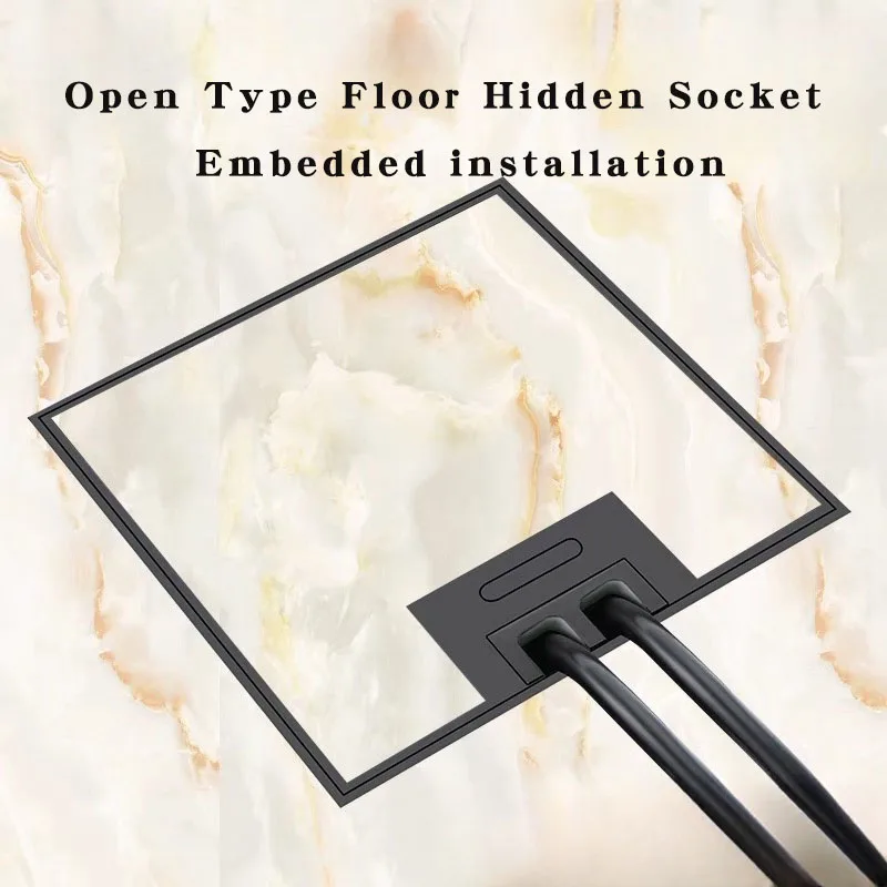 

130mm*130mm Open Type Floor Hidden Socket Embedded Installation EU/FR/BR/IL/IT/Korea Standard Tile Filled Floor Built In Socket