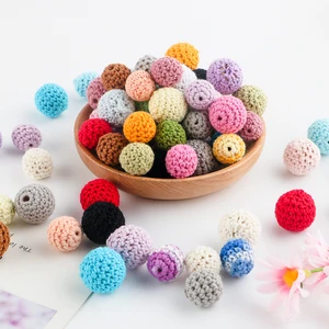 サンロニー10pcs 16/20mm木製かぎ針編みのビーズオアガニック手作り宝石を作るDIY Pacifierチェーンネックレスブレスレットアクセサリー 12ベストセールス木製ビーズ-10