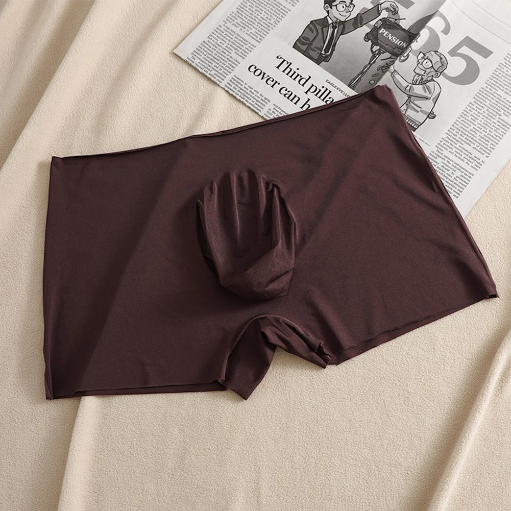 الرجال سلس سوبر رقيقة الحرير الجليد الملاكمين ملخصات بوق الحقيبة تنفس boxershort الملابس الداخلية السروال للرجل #6