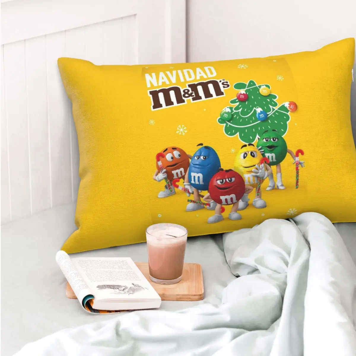 MM Chocolate Candy Cartoon Rectangle Pillowcase Cushion Cover Decor Bedroom Bed Home Comfort Throw Pillow