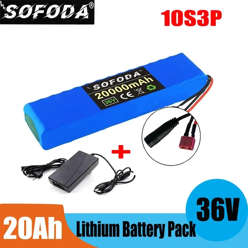 10S3P 36V 20Ah Battery ebike battery pack 18650 Li-Ion Batteries 350W 500W For High Power electric scooter Motorcycle Scooter