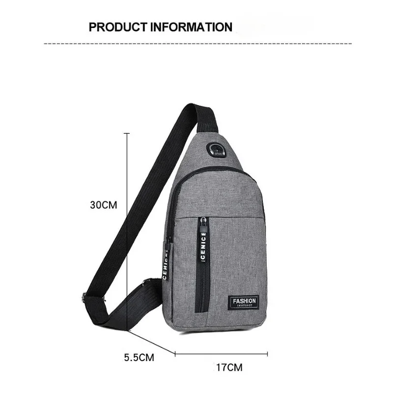 Chest Bag Fashion New Solid Color Men Chest Bag Outdoor Casual Fashion One Shoulder Crossbody Bag