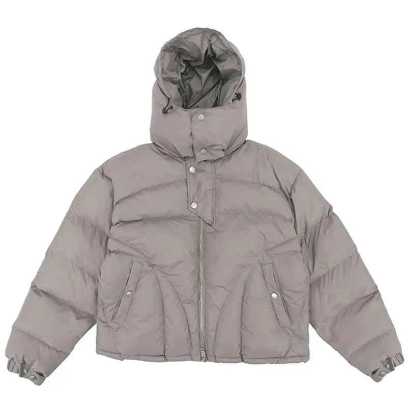 الشتاء الرجال السترات رشاقته الدافئة سترات معاطف الشارع الشهير Harajuku الهيب هوب المتضخم السترات عادية فضفاض مبطن السترات أبلى #4