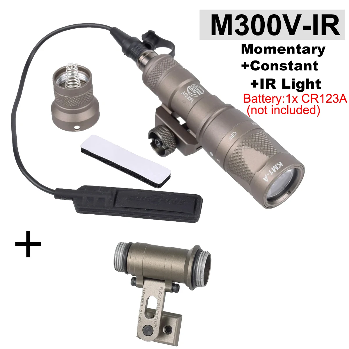 SureFire M300 M300B M300C M300V Light Series ARC Helmhalterung MICH2000 Schnellhelm-Seitenschiene für Helm-Taschenlampenhalterung – Detail 15