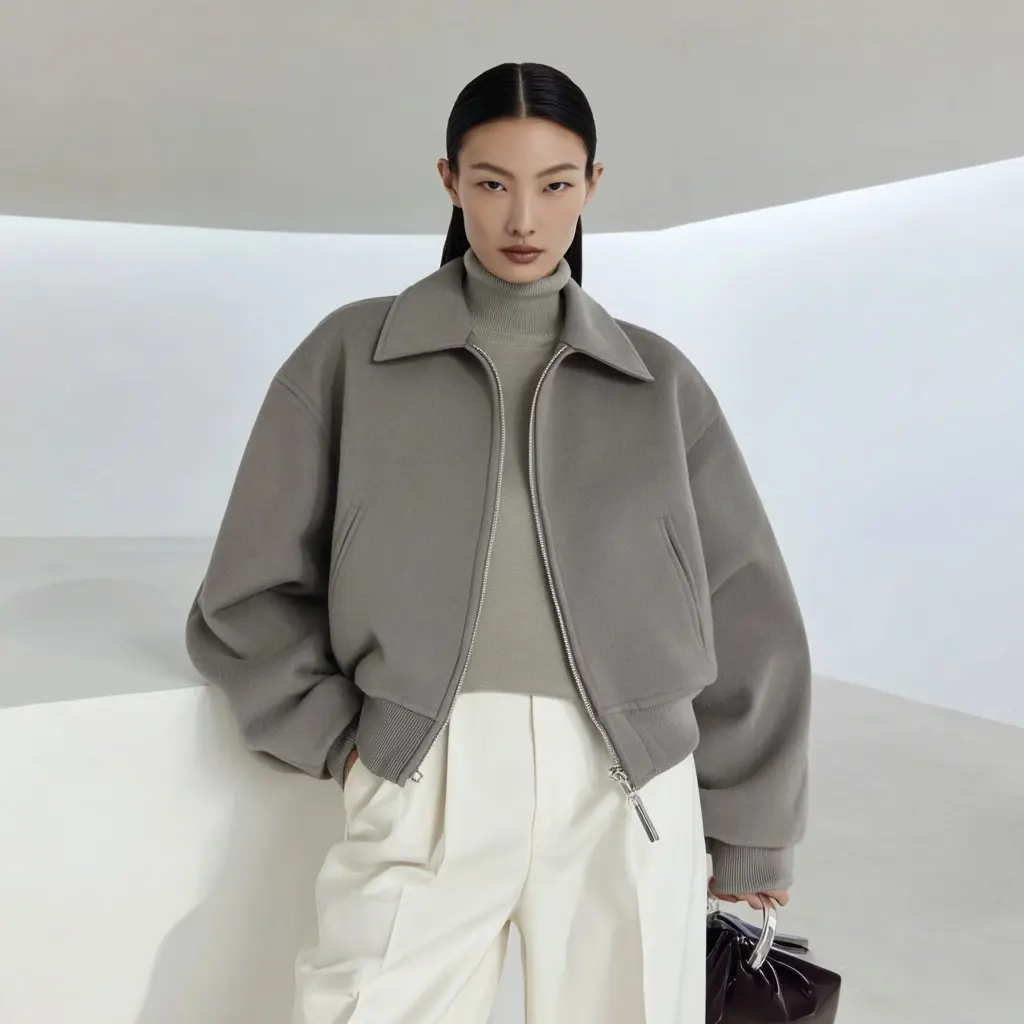 

Женская повседневная куртка с отложным воротником, осенне-зимняя модная верхняя одежда, верхняя одежда без украшений для сезонных изменений