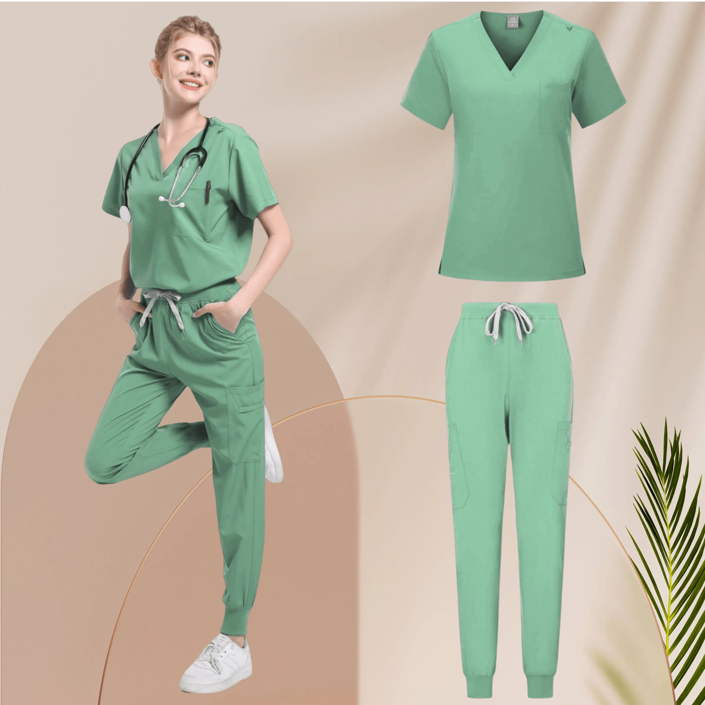 

Short Sleeved Hospital Doctor Spa Uniforms Dental Clinic Medical Scrubs Suits Pet Grooming Veterinary Nurse Accessories