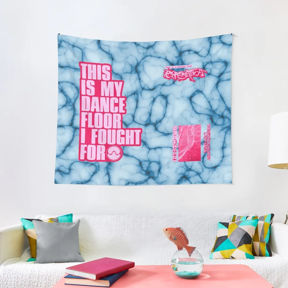 

Gaga Chromatica Lyric Graphic (Dance Floor Tie-Dye Effect) Tapestry Room Decor Korean Style House Decor Bedroom Decor Tapestry