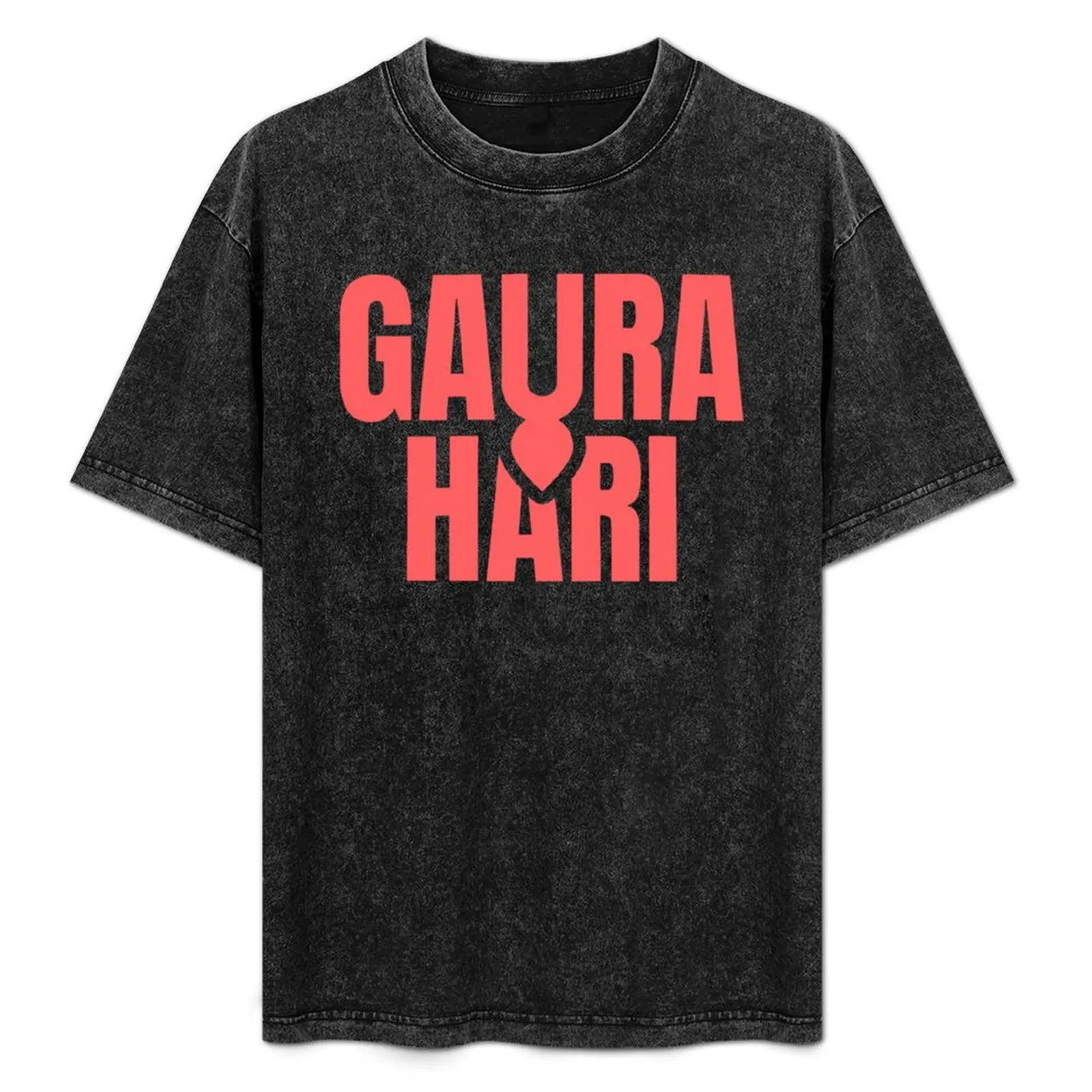 Gaura Hari with tilak lord Chaitanya tilak in red on white T-Shirt luxury designer graphic shirts men clothing