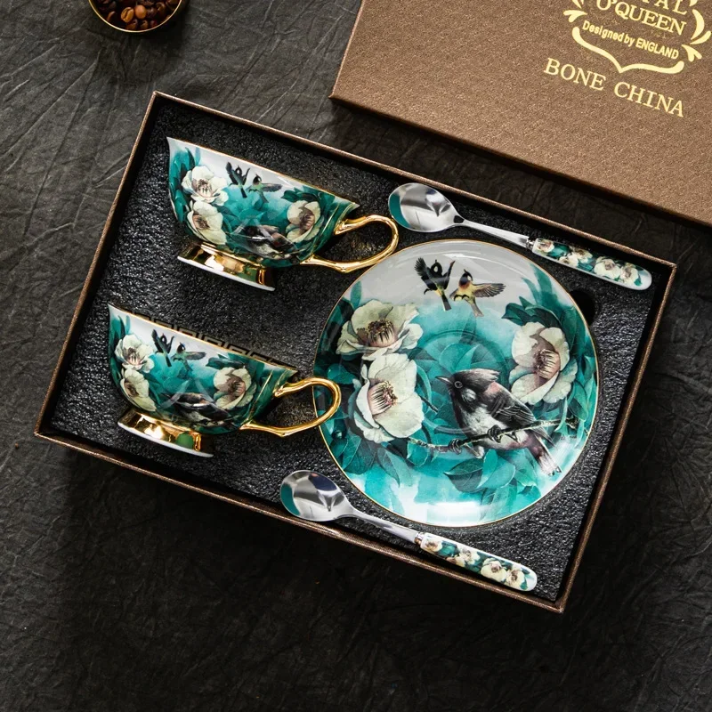 Coffee Cup Small Exquisite European Style, Luxurious Afternoon Tea Set, Elegant Bone China Cup Set with High Aesthetic Value