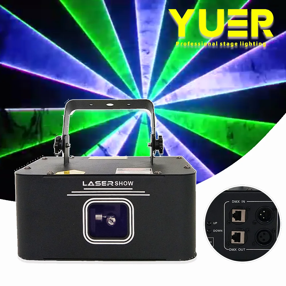 

2W Laser Light RGB Beam Projector DJ Disco DMX512 Strobe Stage Effect Light Xmas Club Holiday Halloween Party show lighting