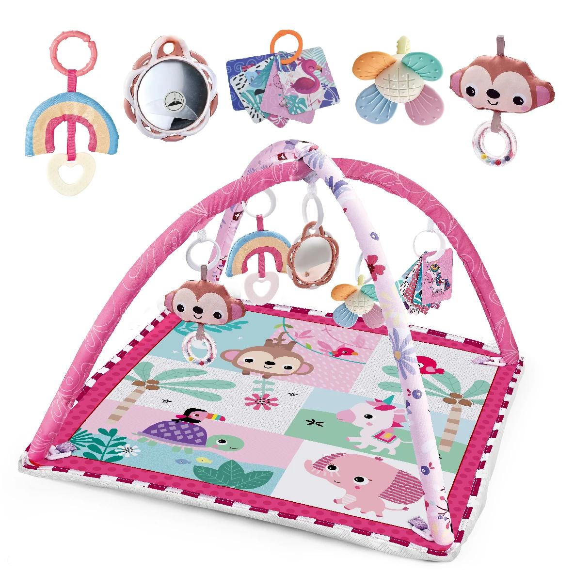 Multifunctional Fitness Frame Baby Crawling Blanket Play Mat Early Education Puzzle Game Activity Mat Newborn Gym Toys Gift